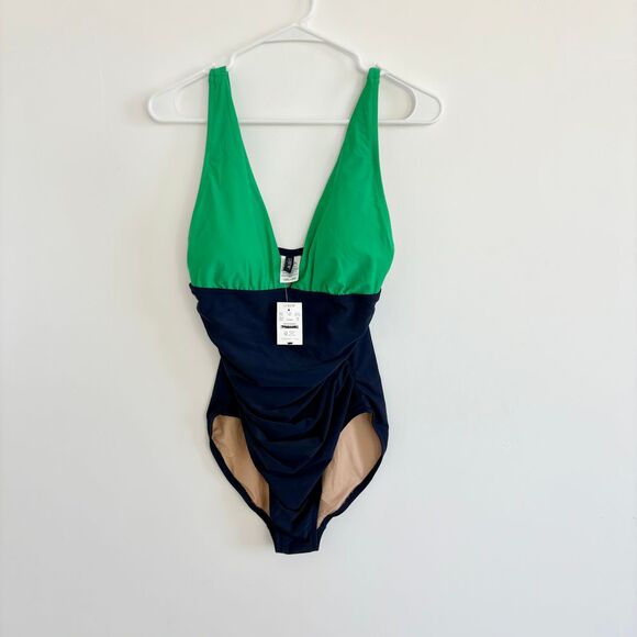 NWT J Crew Color Block One Piece Swim Suit - Picture 2 of 6